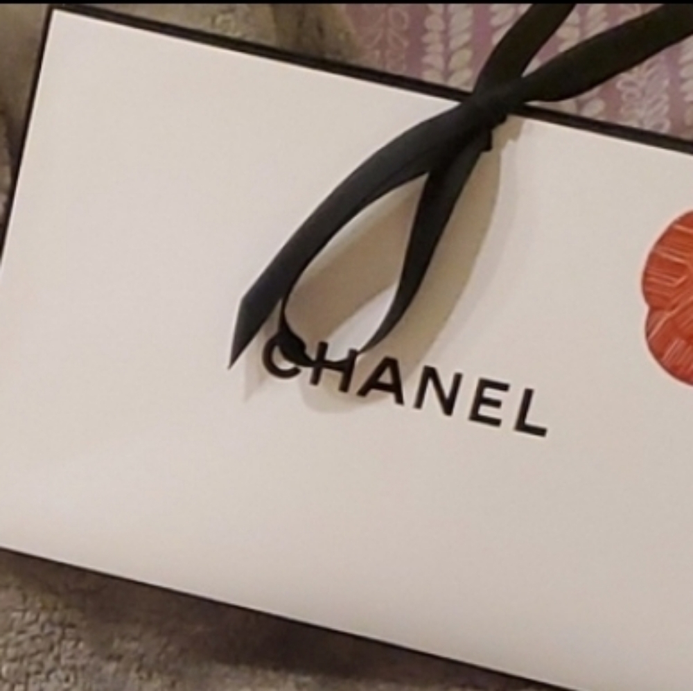 Chanel red camellia gift bag